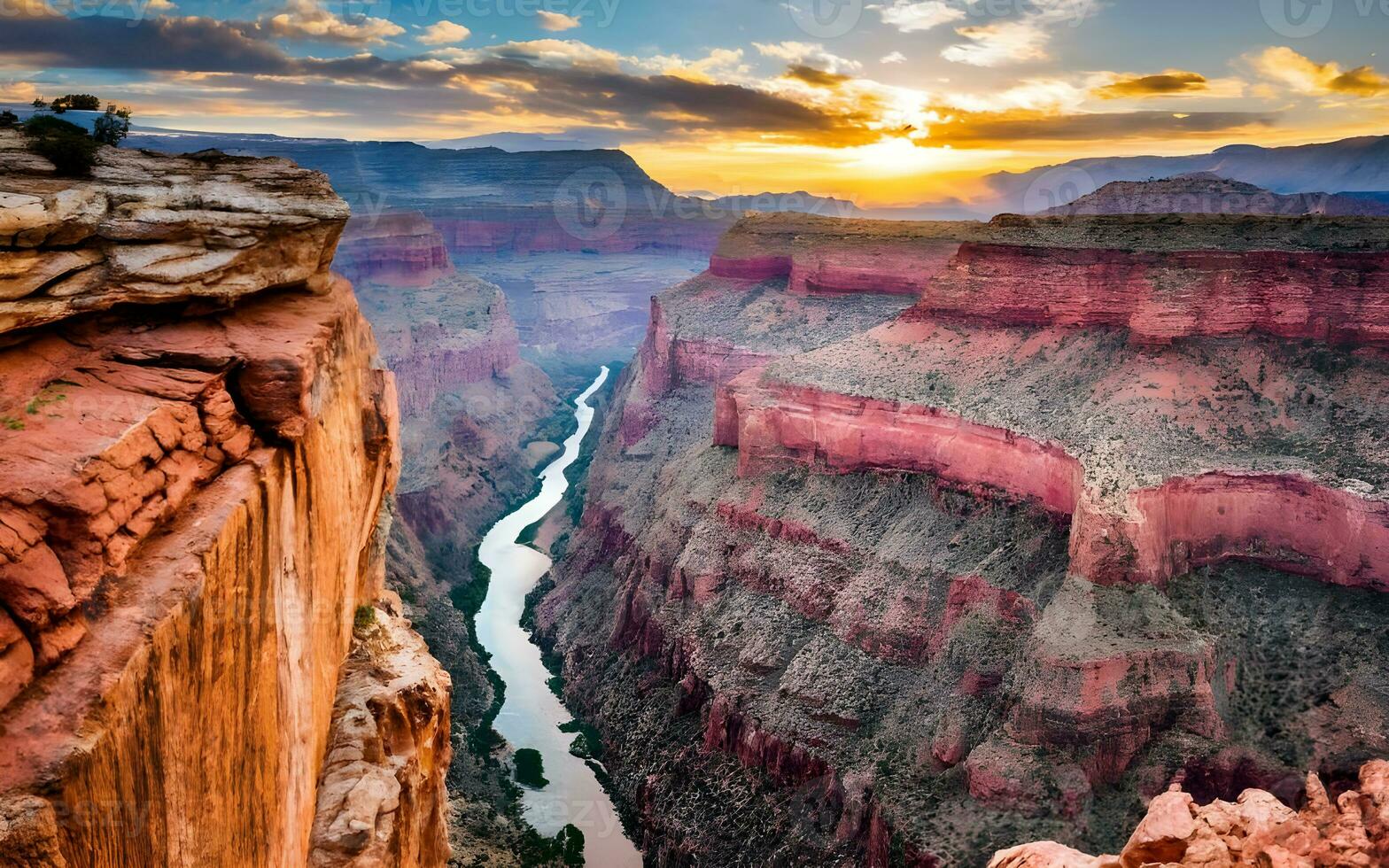 épico erosión, revelando el majestuoso tapiz de un Sur oeste del cañón escabroso desierto. ai generado foto