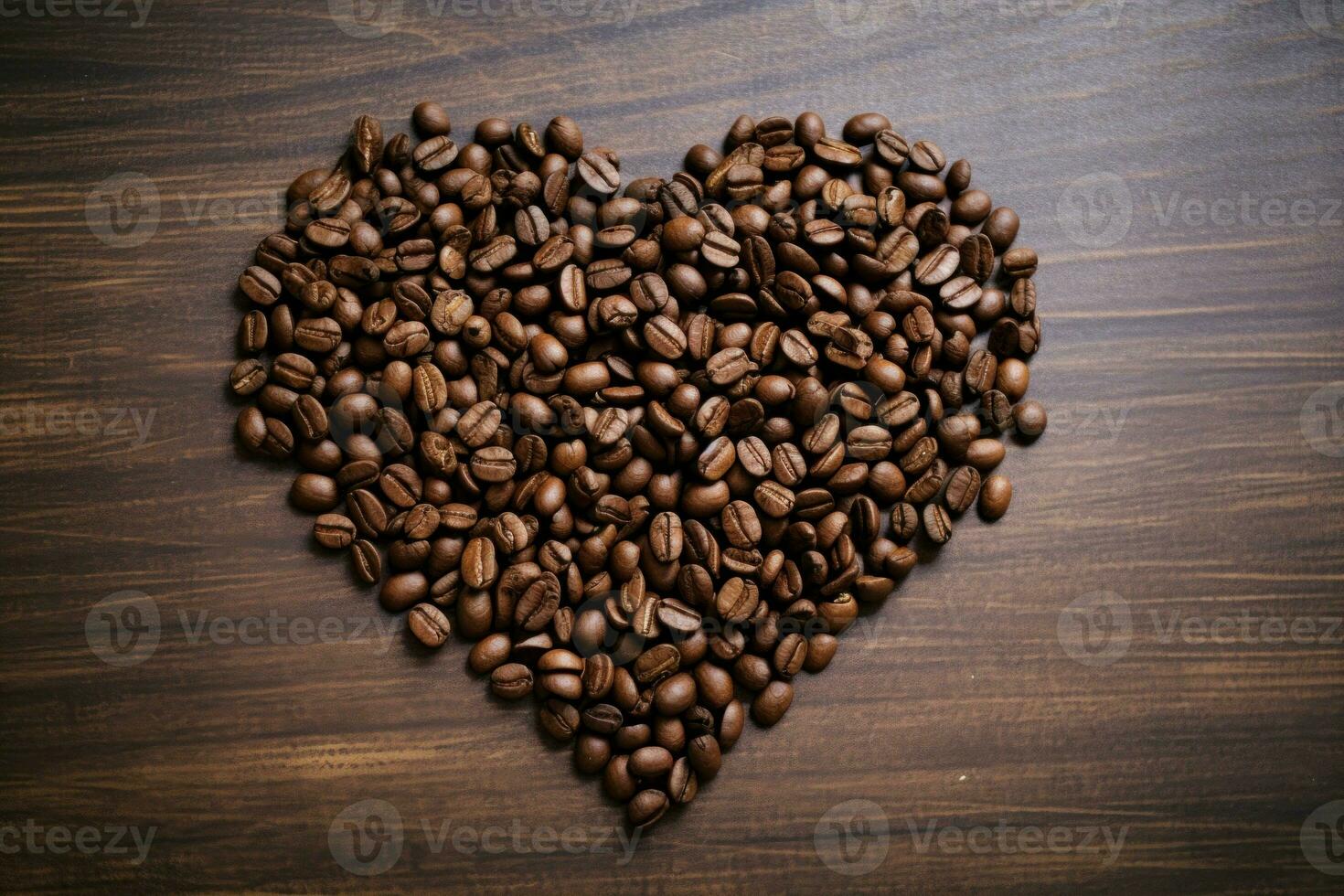 Charming Coffee beans heart shape. Generate Ai photo