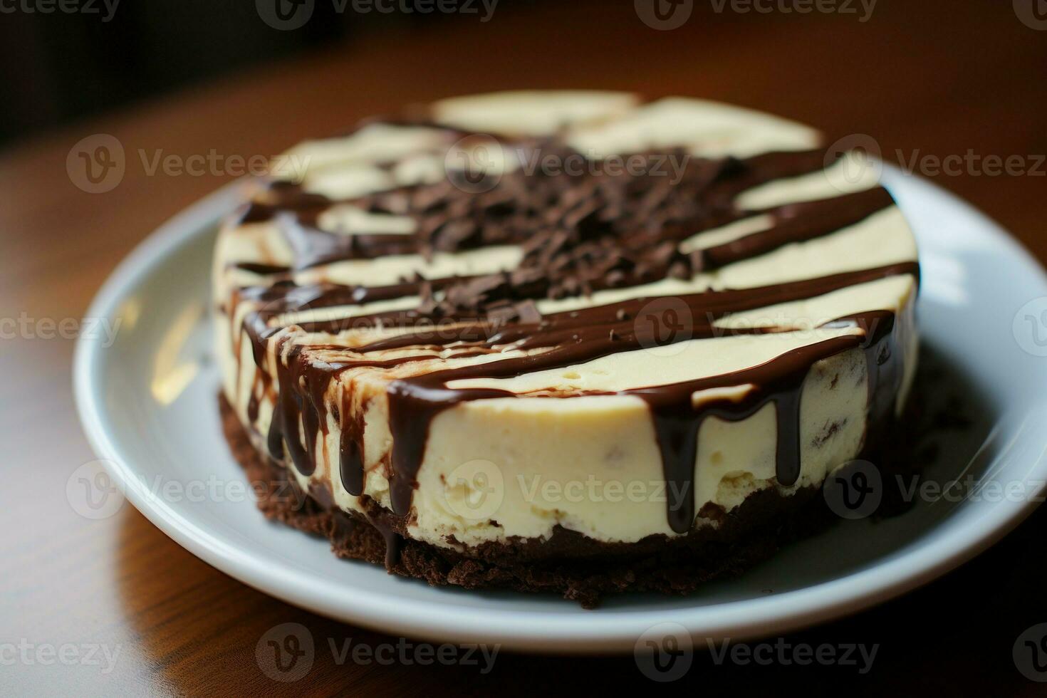 Indulgent Cheesecake chocolate cookie dessert. Generate Ai photo