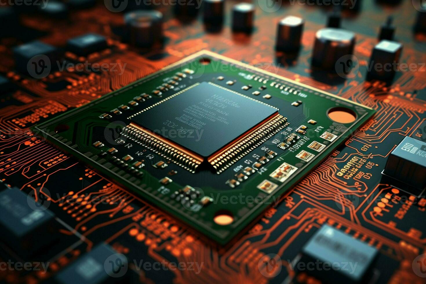 Multilayered Circuit board. Generate Ai photo