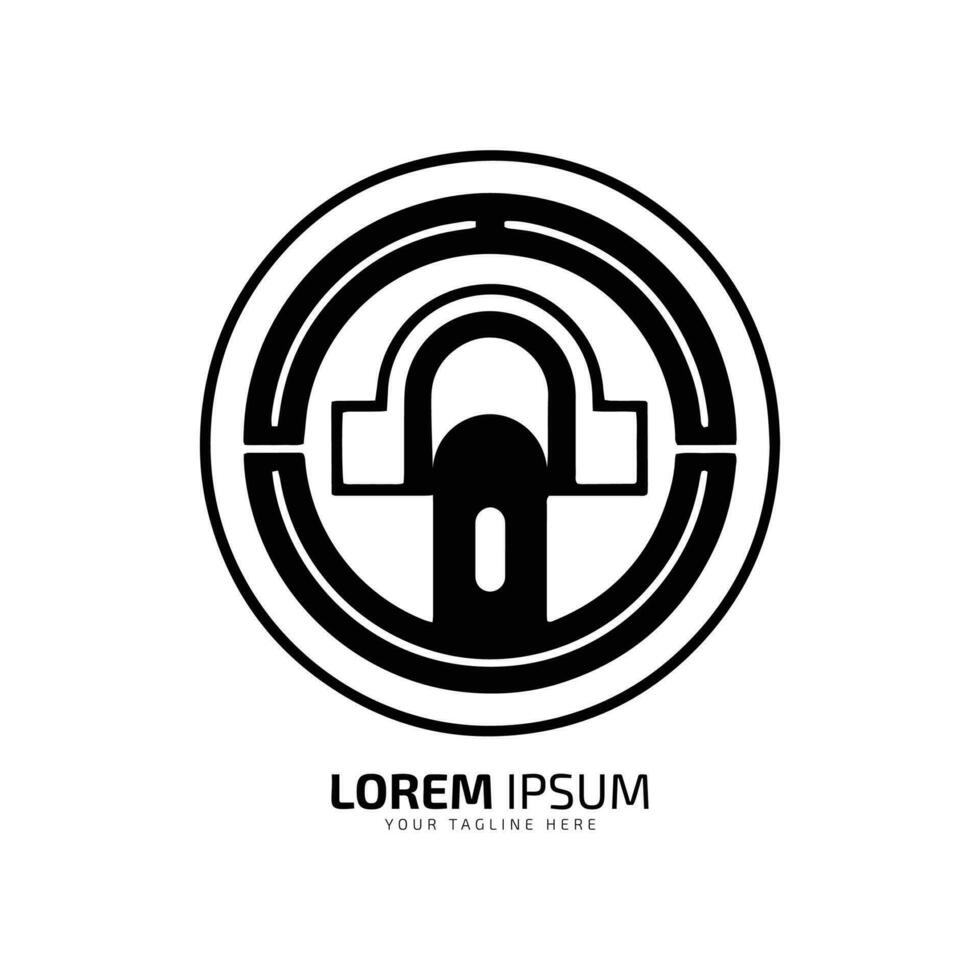 Minimal and abstract logo of lock icon padlock vector office lock silhouette isolated black icon