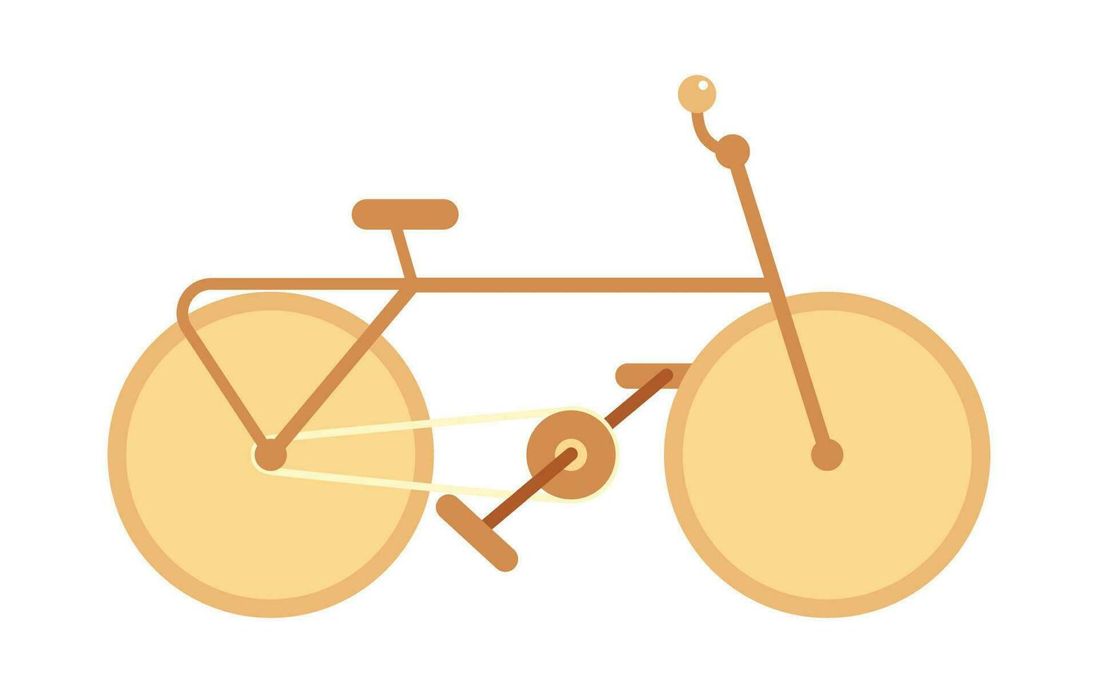 Sport bicycle semi flat colour vector object. Eco vehicle with wheels. Editable cartoon clip art icon on white background. Simple spot illustration for web graphic design