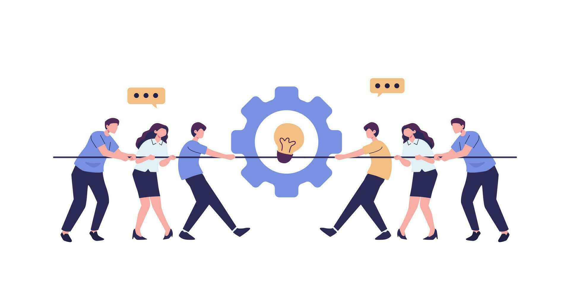 symbol of competition, competition, corporate conflict, tug of war, working mechanism vector