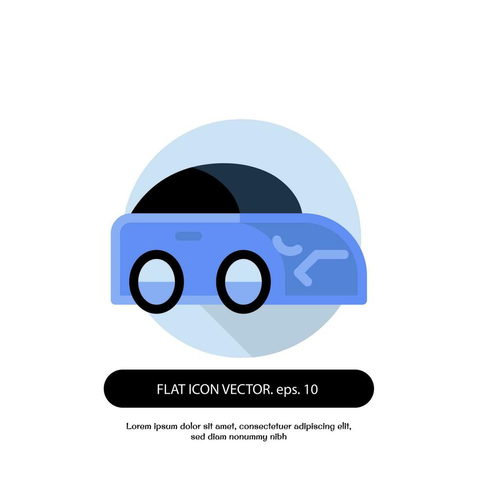 car icon side front view flat style vector design