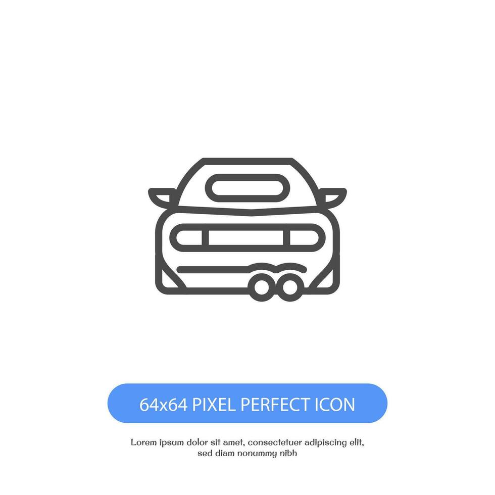 coche desde espalda firmar contorno icono vector. 64 x 64 píxel Perfecto para web y móvil. espalda de el coche firmar aislado en blanco antecedentes vector