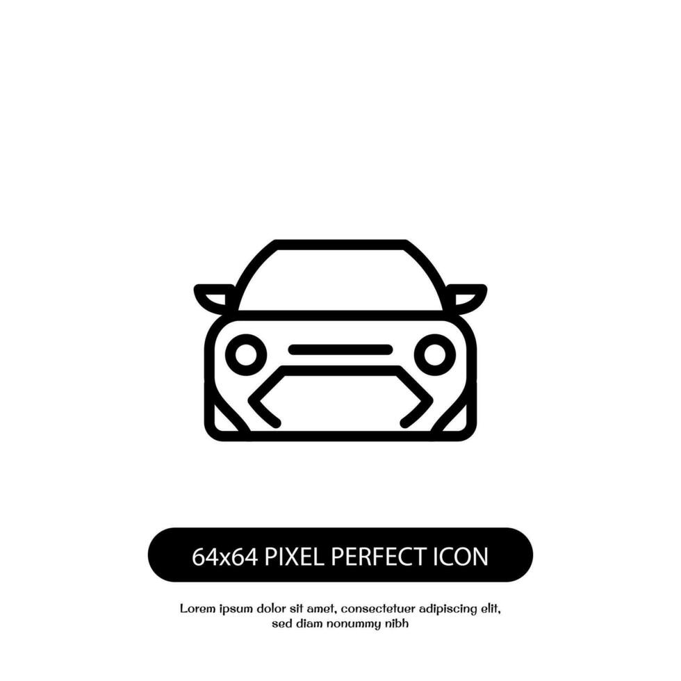 car icon line vector. simple car icon line vector. car outline front symbol. custom icon car outline vector