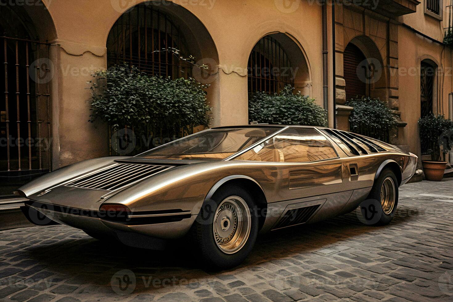 Elegance in Motion   Retro Car   generative ai photo