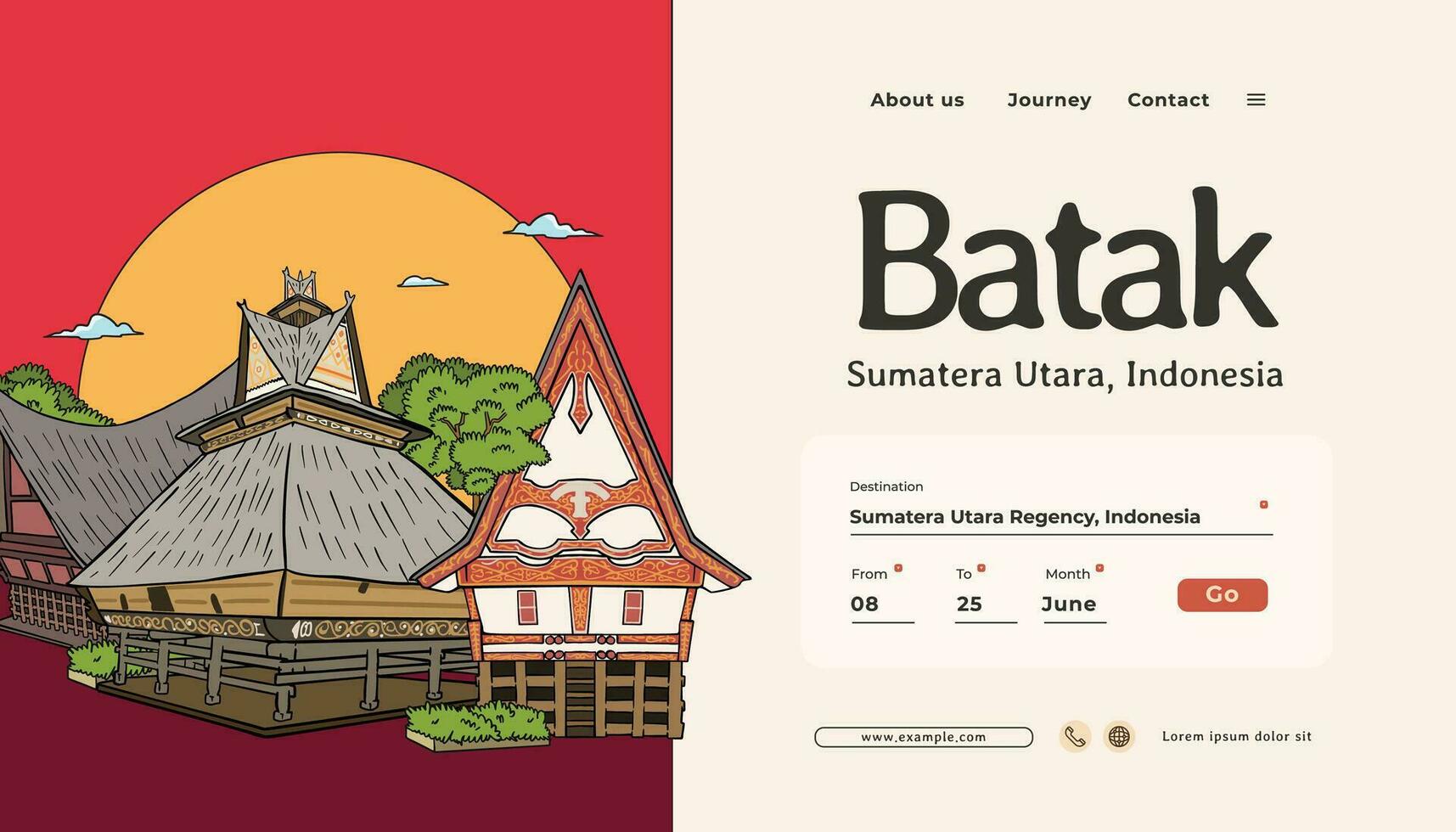 Batak illustration design layout template background vector