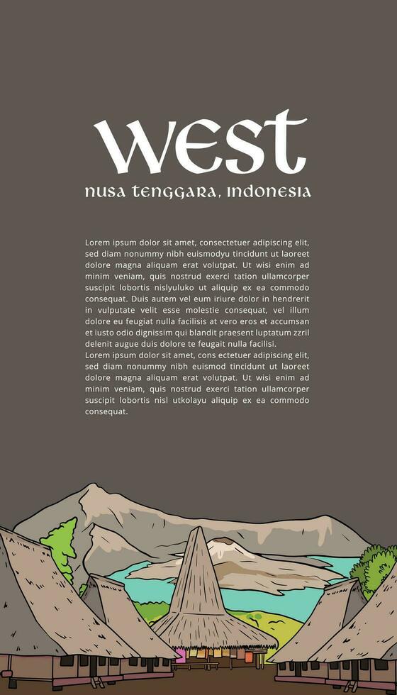 Indonesia nusa tenggara diseño diseño idea para social medios de comunicación o evento antecedentes vector