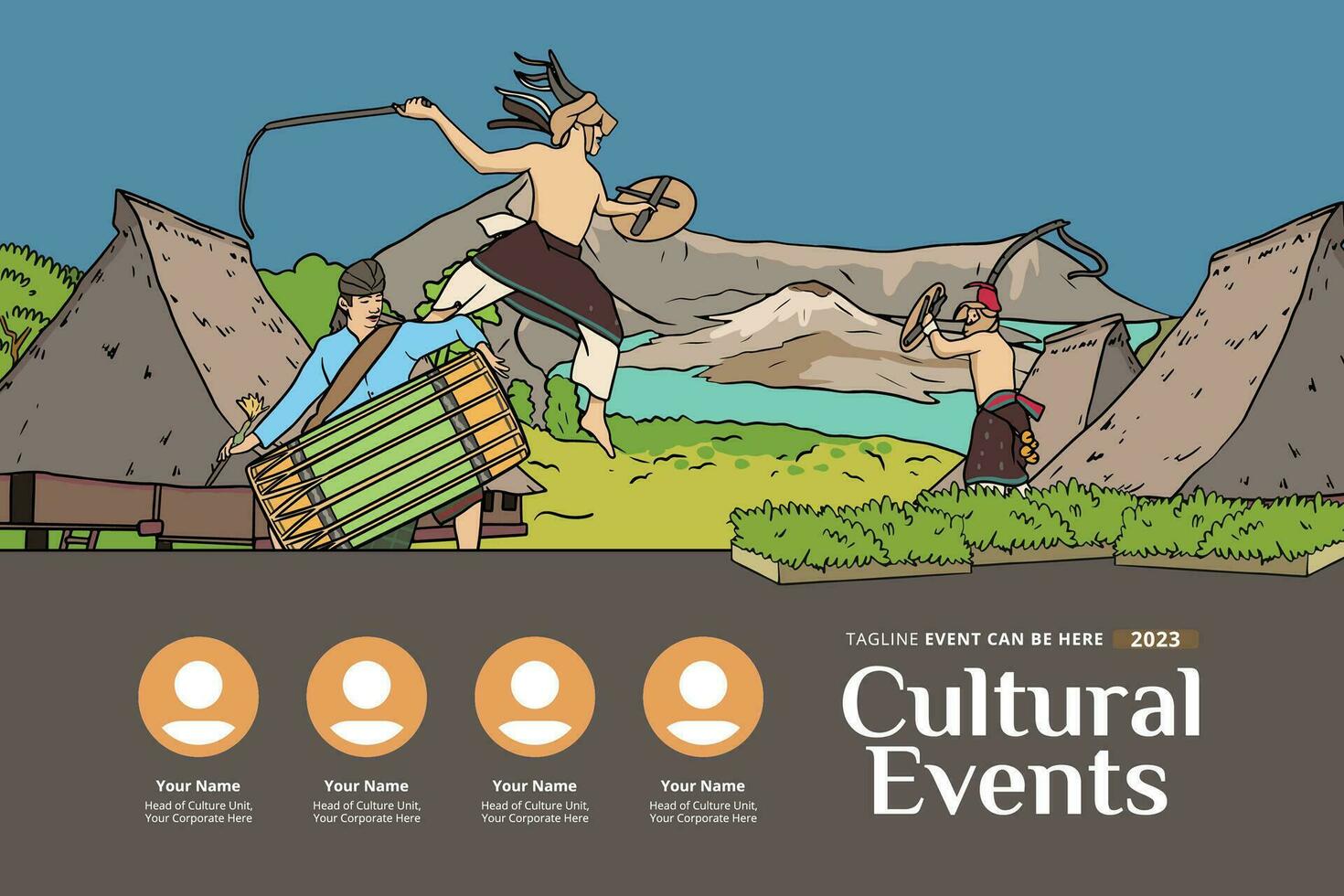 Indonesia Nusa Tenggara design layout idea for social media or event background vector