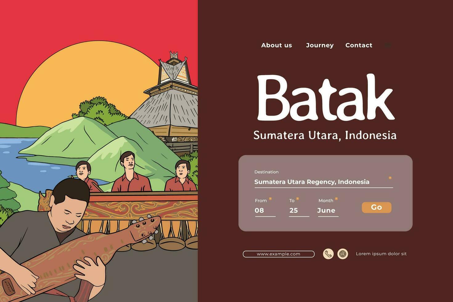 Indonesia bataknese diseño diseño idea para social medios de comunicación o evento antecedentes vector