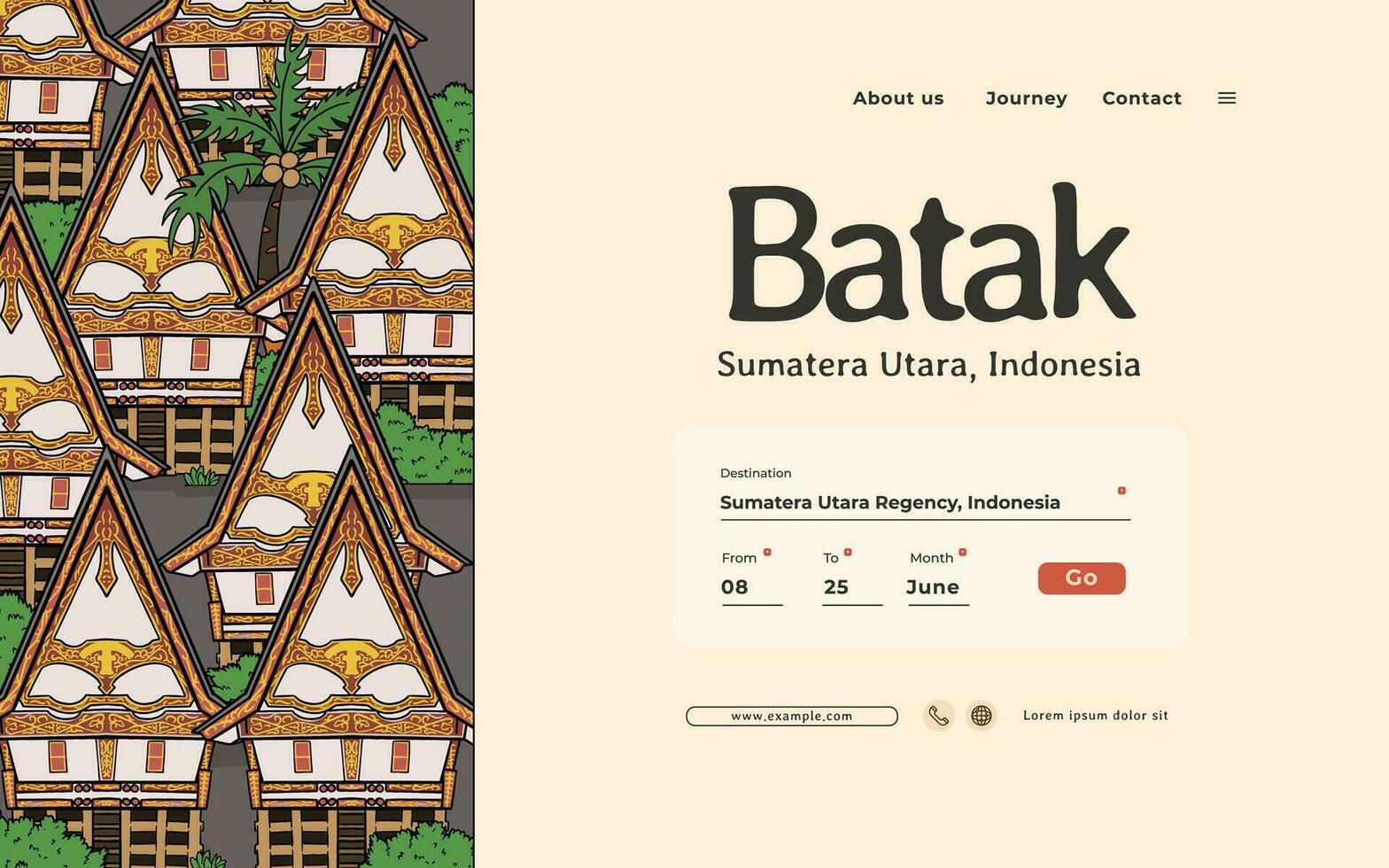 Batak North Sumatera Indonesia Culture Illustration design idea vector