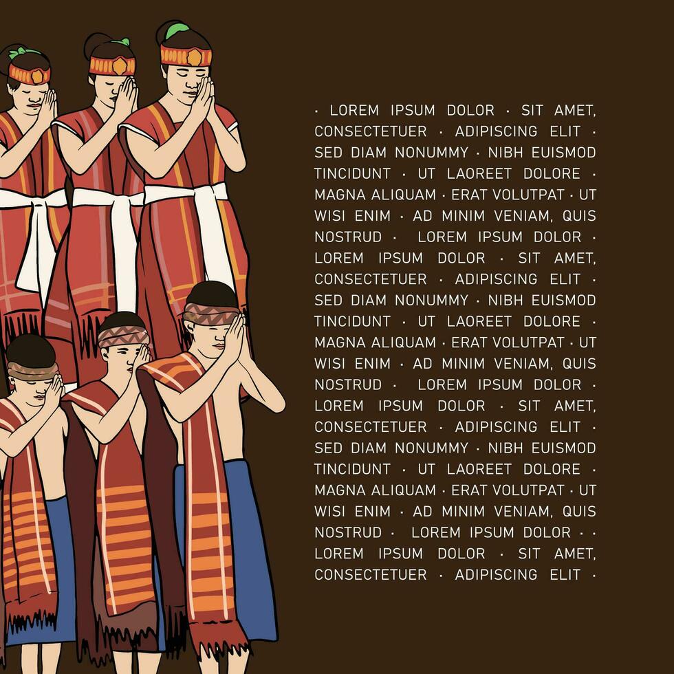 Batak North Sumatera Indonesia Culture Illustration design idea vector