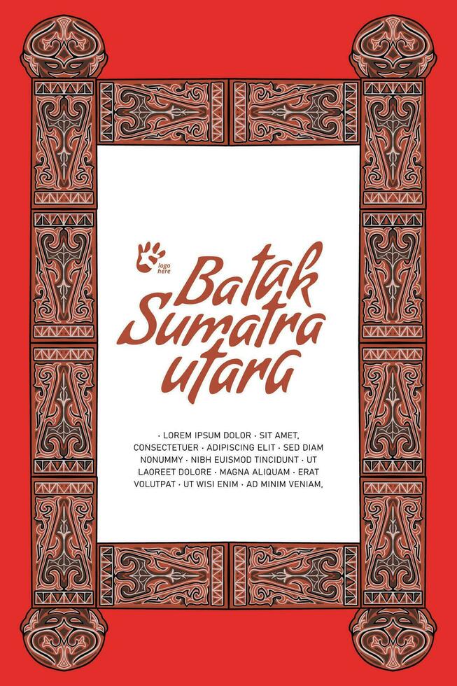 Indonesia Pattern Gorga Batak illustration design vector