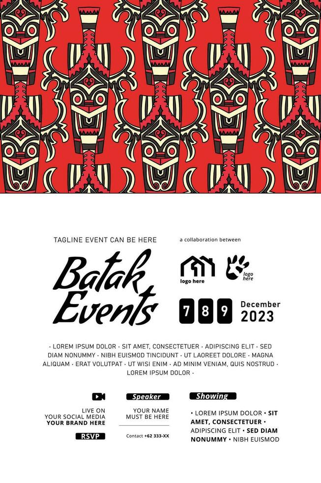 Batak North Sumatera Indonesia Culture Illustration design idea vector