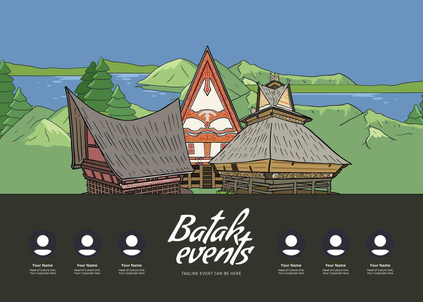 Batak North Sumatera Indonesia Culture Illustration design idea vector