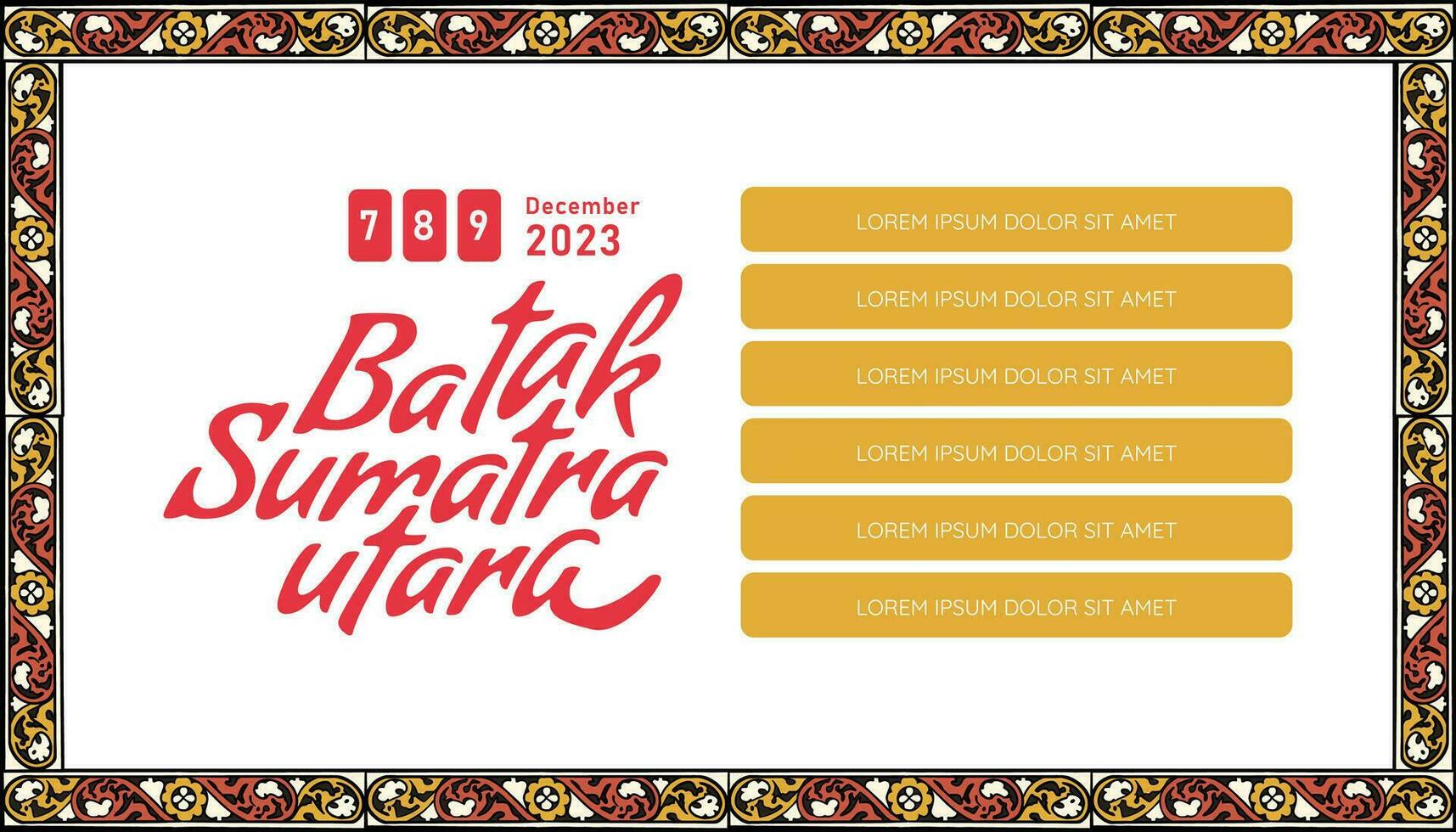 Indonesia Pattern Gorga Batak illustration design vector