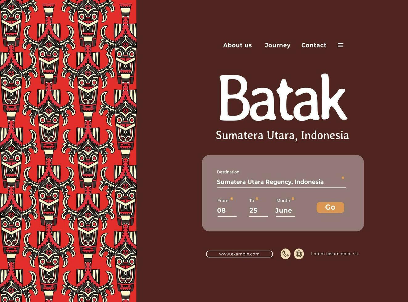 Indonesia bataknese diseño diseño idea para social medios de comunicación o evento antecedentes vector