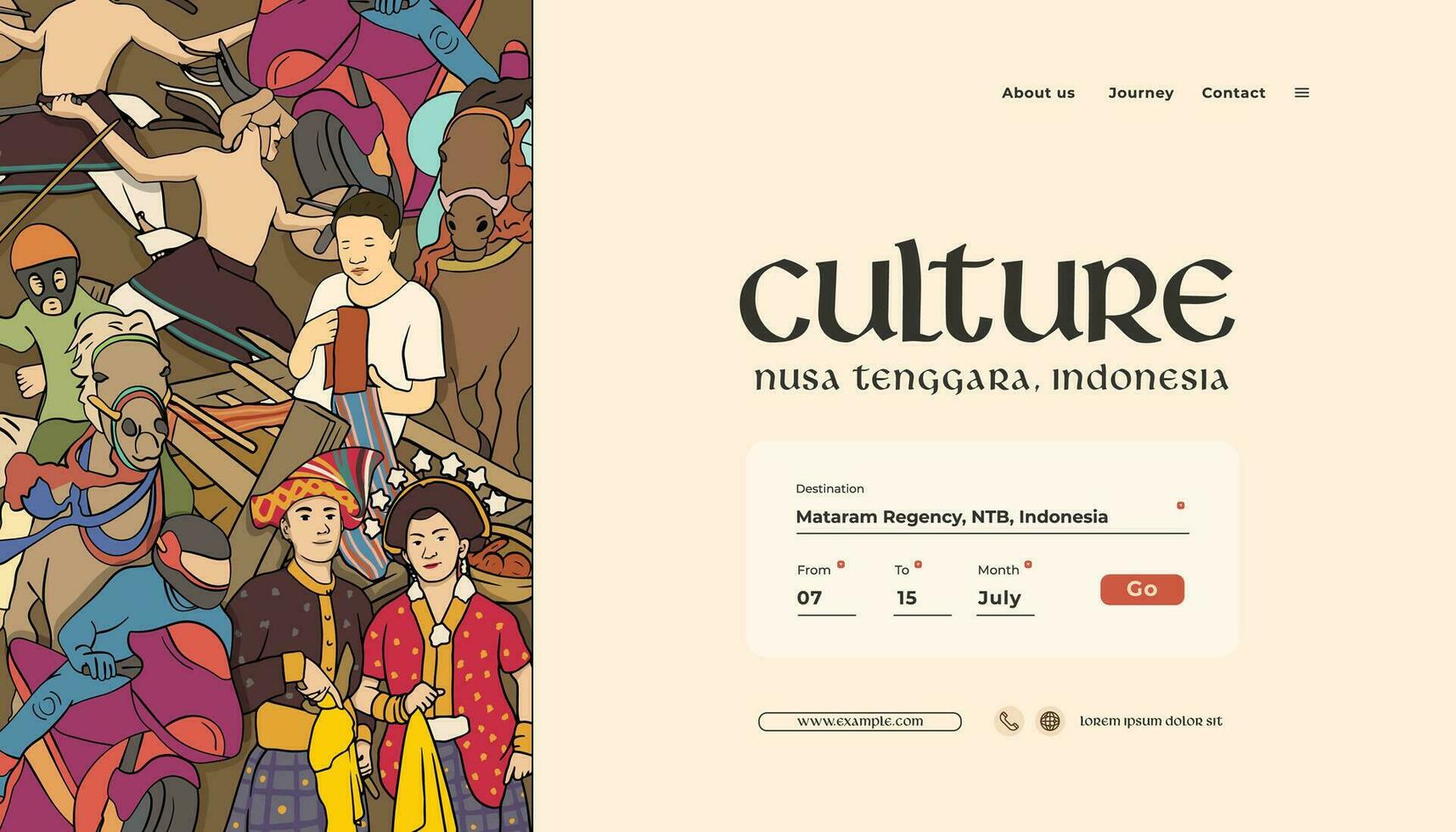 Indonesia nusa tenggara diseño diseño idea para social medios de comunicación o evento antecedentes vector