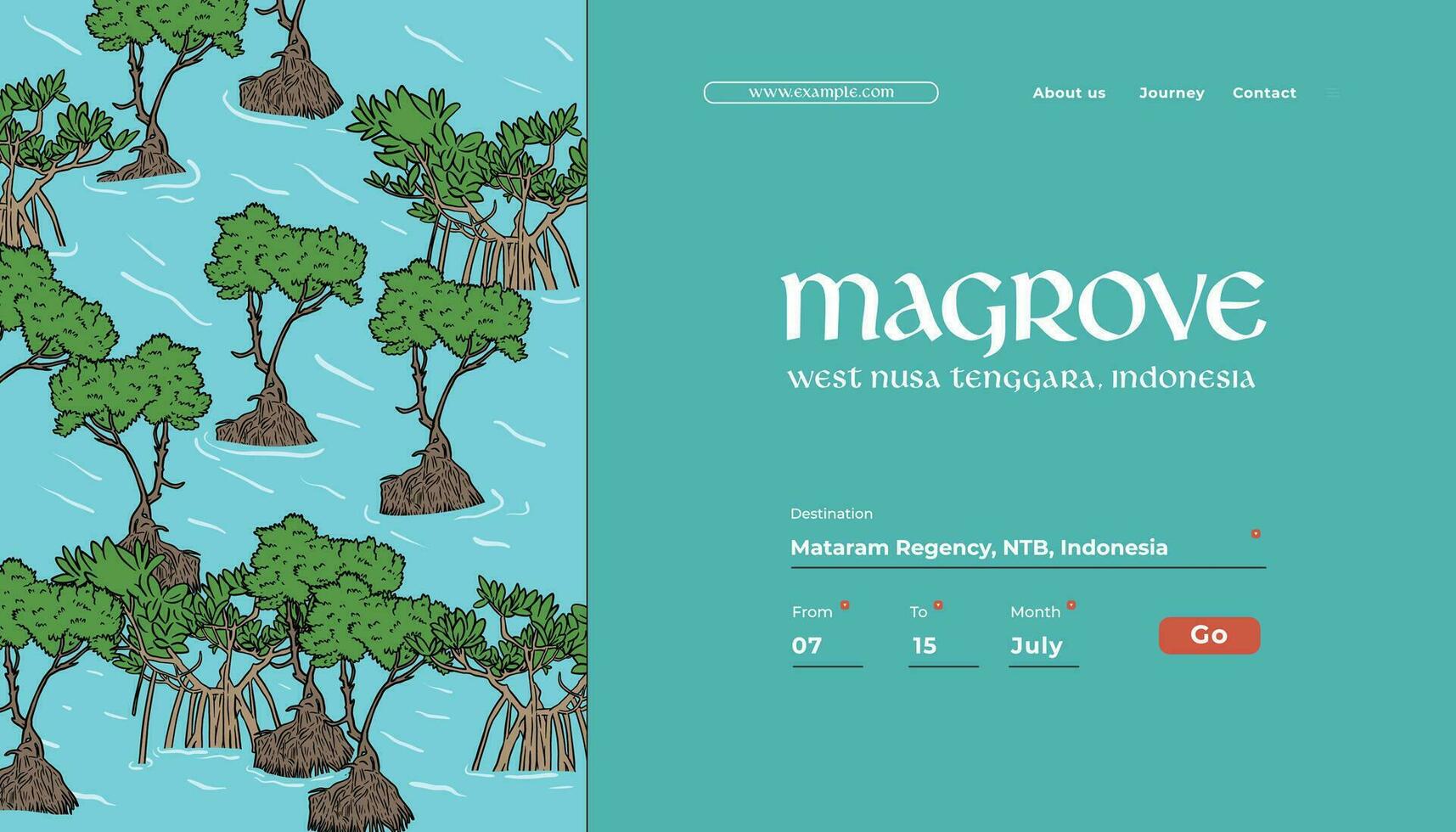 Mangrove illustration design layout idea template vector