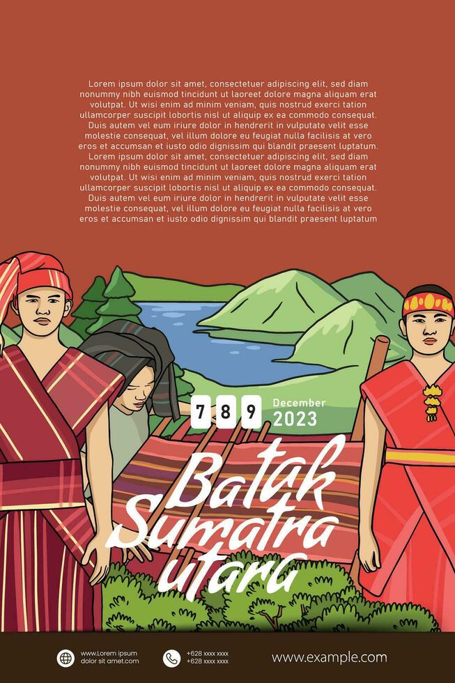 Batak North Sumatera Indonesia Culture Illustration design idea vector