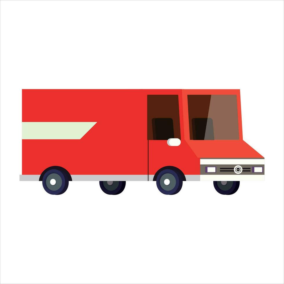 Box truck template isolated on white background.cartoon box truck. Vehicle branding mockup. Side view.Easy to edit and recolor. vector