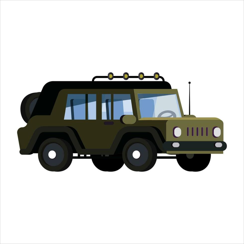 Off-road vehicle isolated on white background. graphic design illustration vector. Extreme Sports - 4x4 Sports Utility Vehicle SUV. Flat style Vector Illustration for web design banner or print