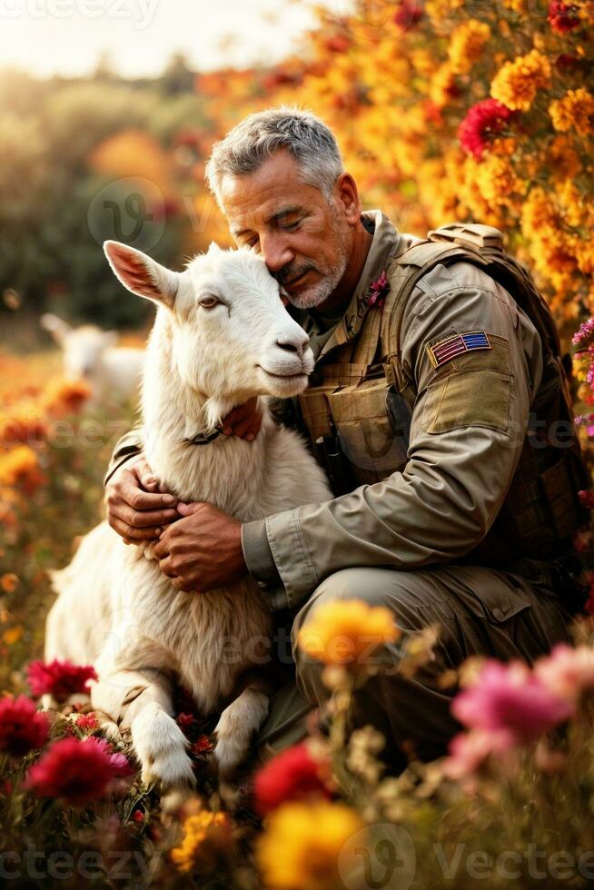 AI Generative. Celebrate those special bonds on World Animal Day October 4th photo