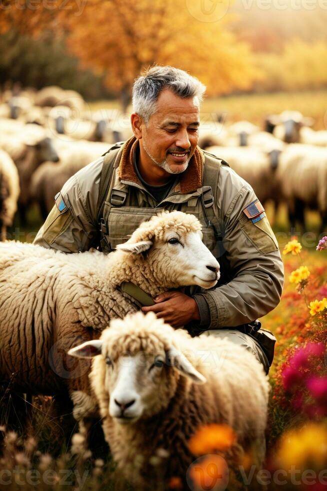 AI Generative. Celebrate those special bonds on World Animal Day October 4th photo