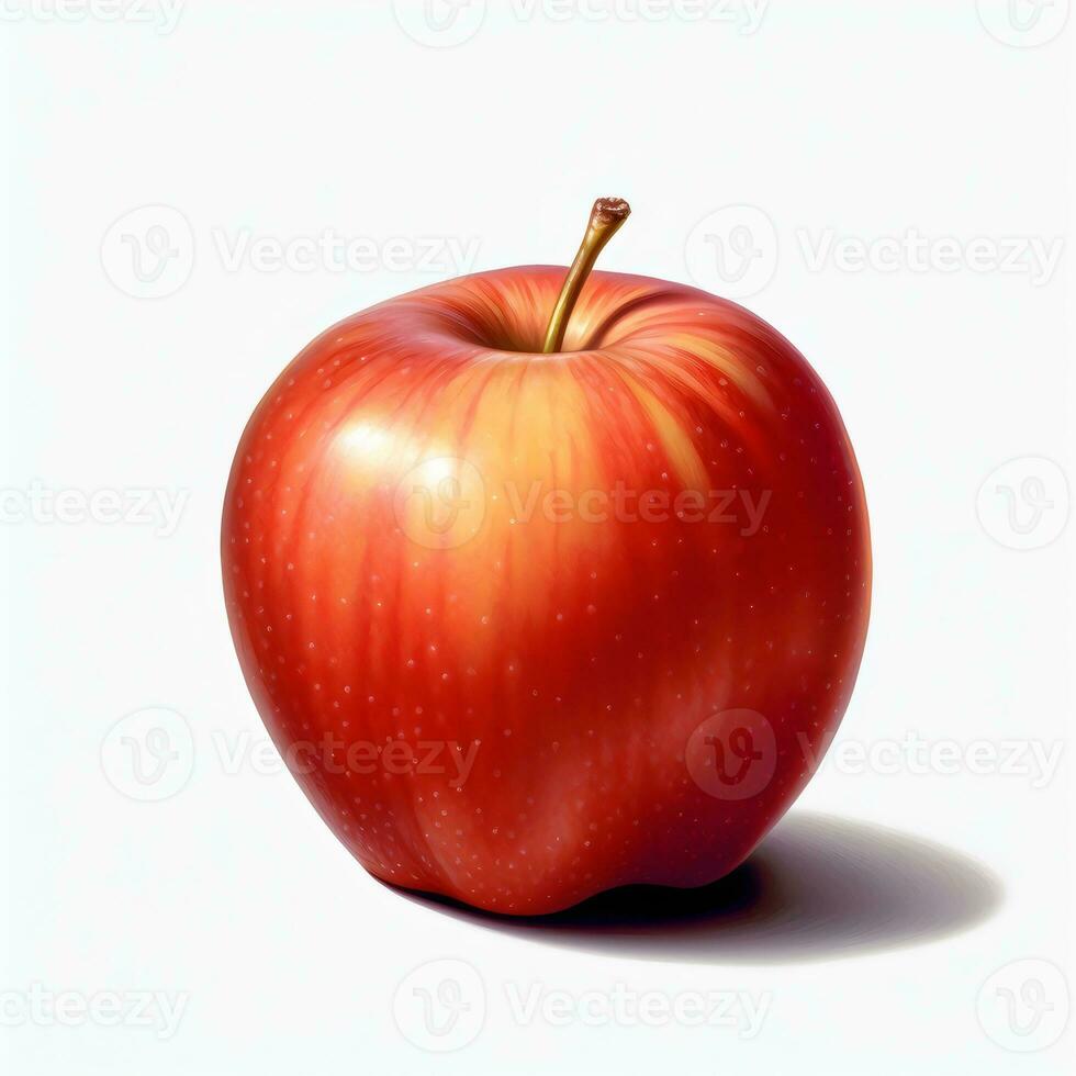 Realistic red apple isolated on white background. Close-up whole lime isolated on white background. Generative AI photo