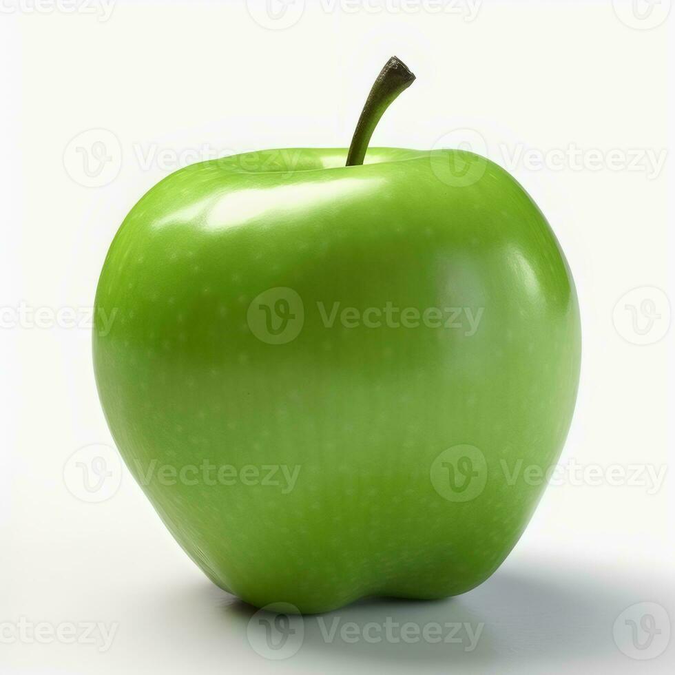 Natural green apple isolated on white background. Close-up whole lime isolated on white background. Generative AI photo