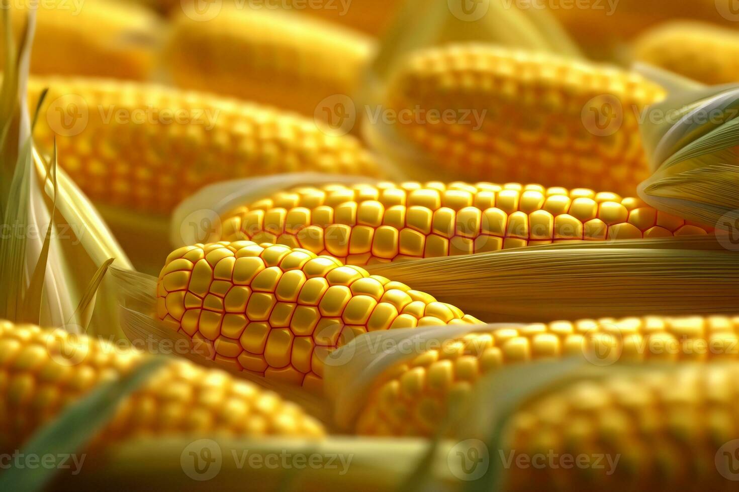 Background of the corn cobs harvest. Generative AI photo