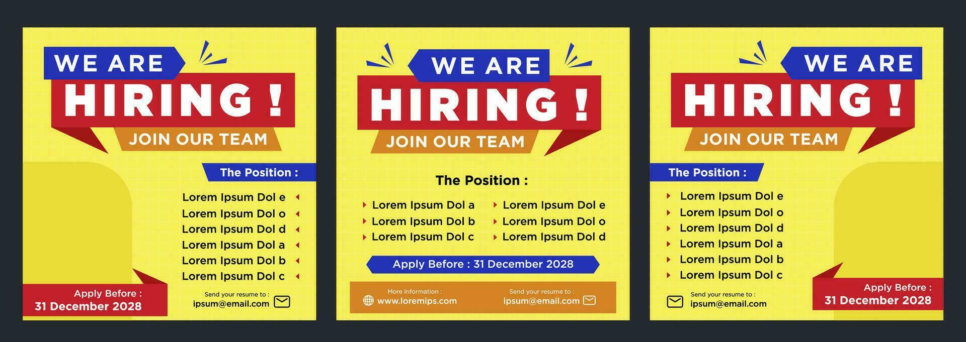 We are hiring social media post promotion vector