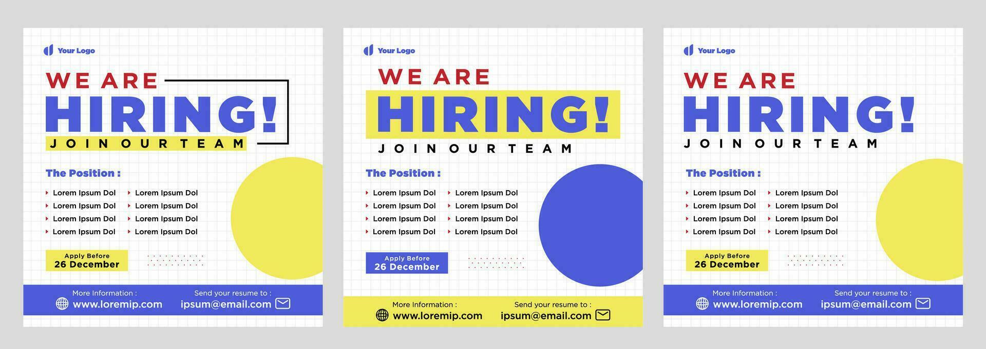 We are hiring social media post promotion vector
