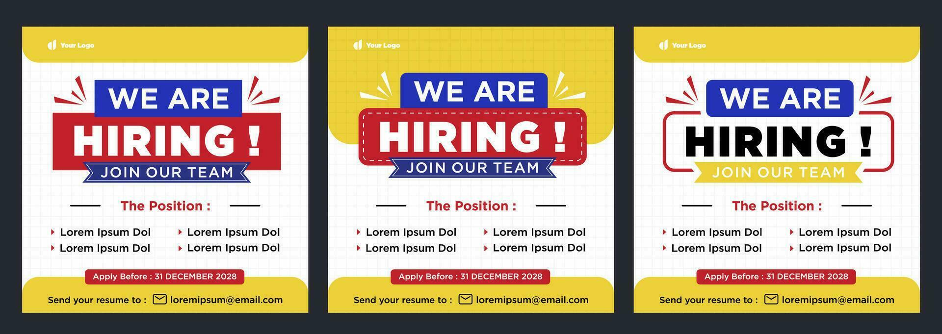We are hiring social media post promotion vector