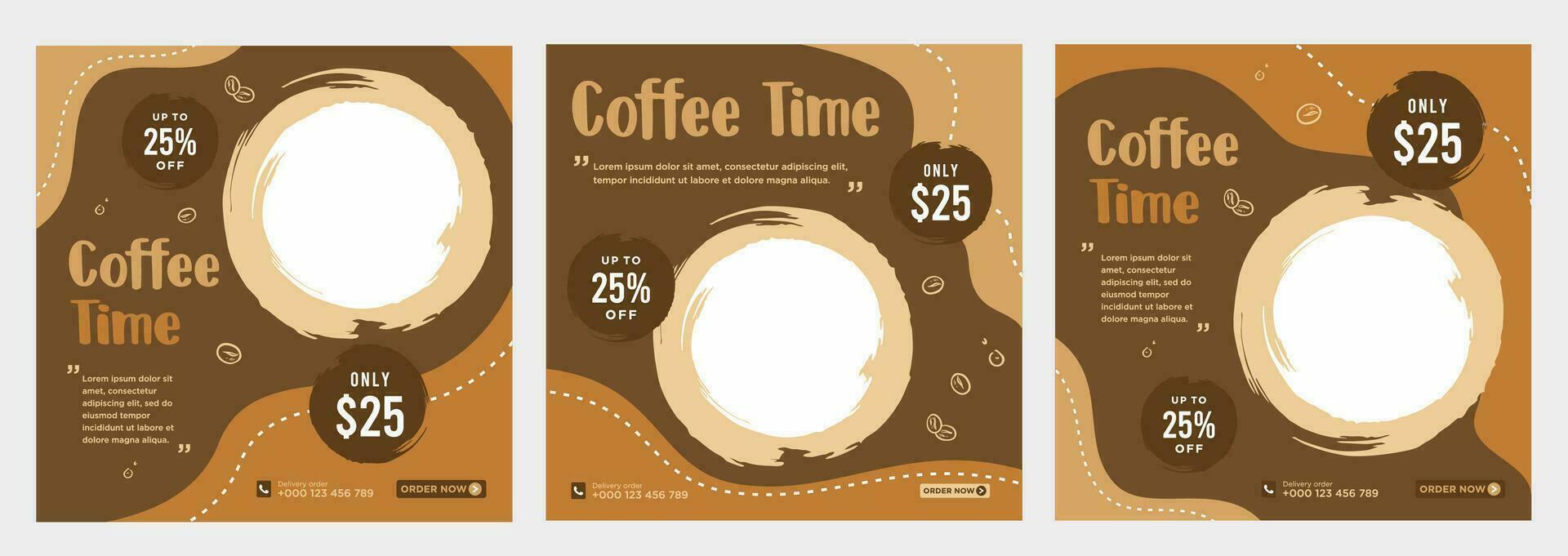 Coffee social media or banner template vector