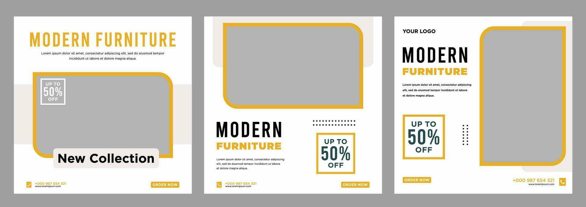 Minimalist furniture sale banner or social media or banner template vector