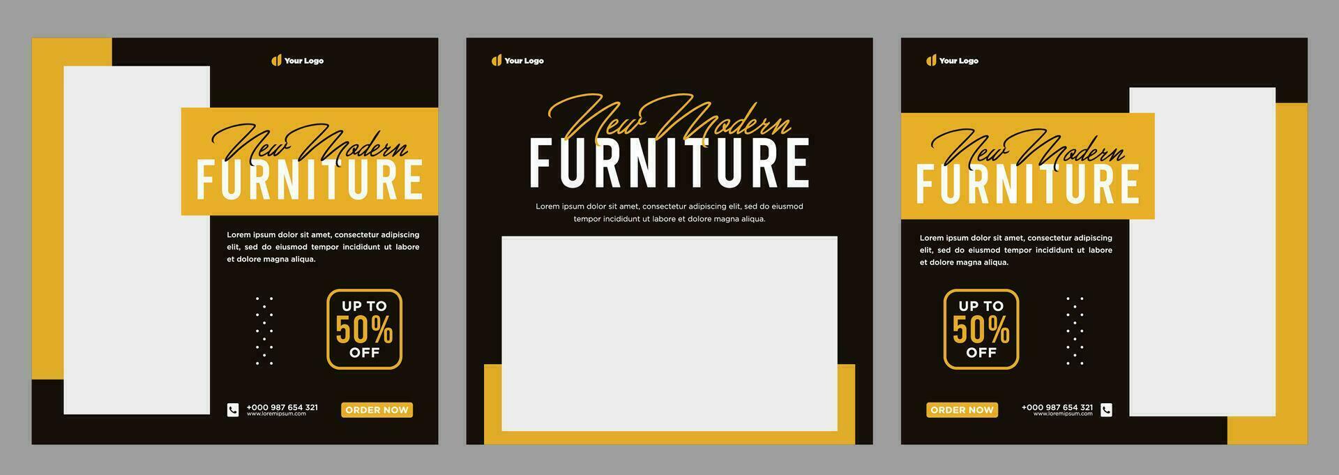 Minimalist furniture sale banner or social media or banner template vector