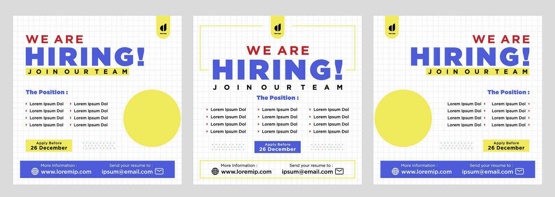 We are hiring social media post promotion vector