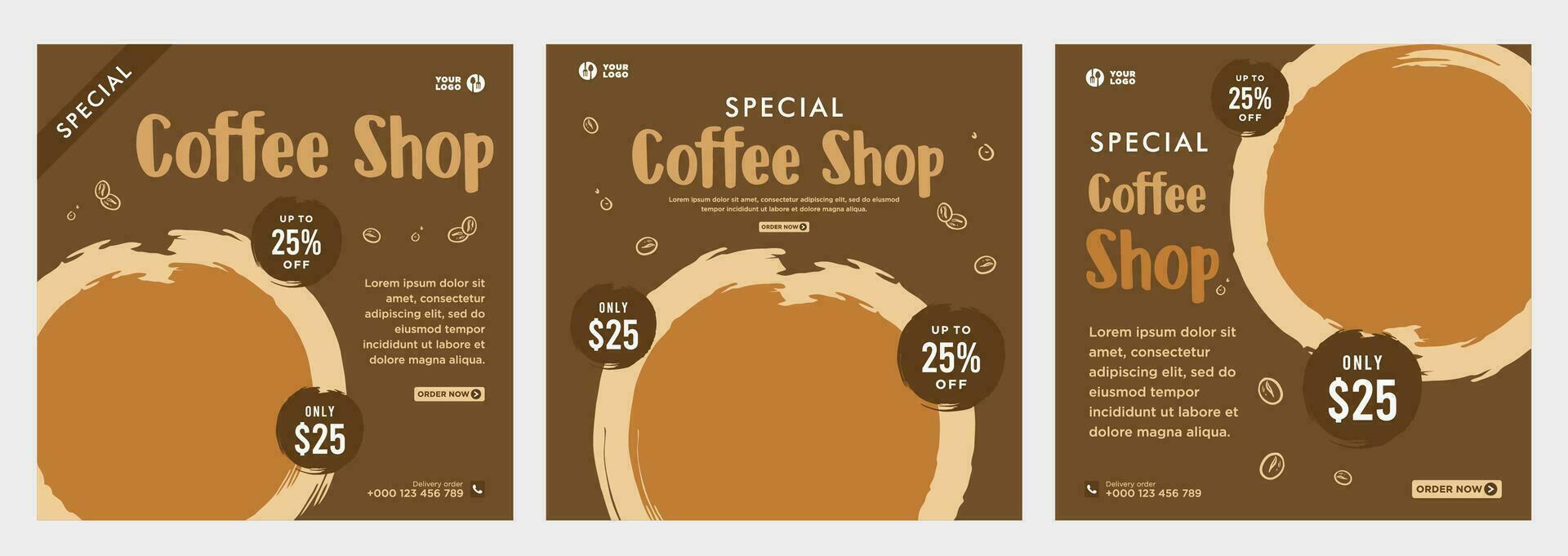 Coffee social media or banner template vector