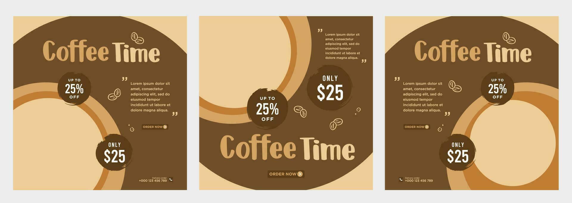 Coffee social media or banner template vector