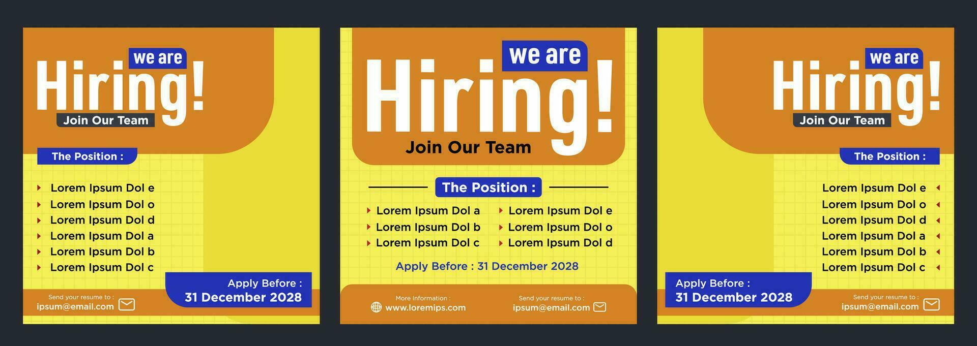 We are hiring social media post promotion vector