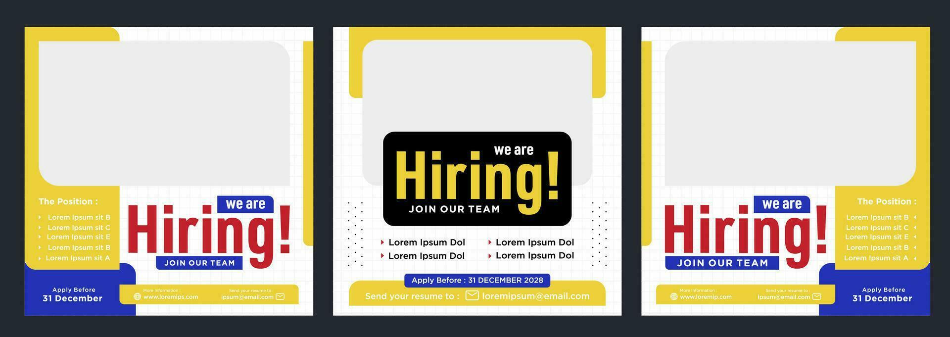 We are hiring social media post promotion vector