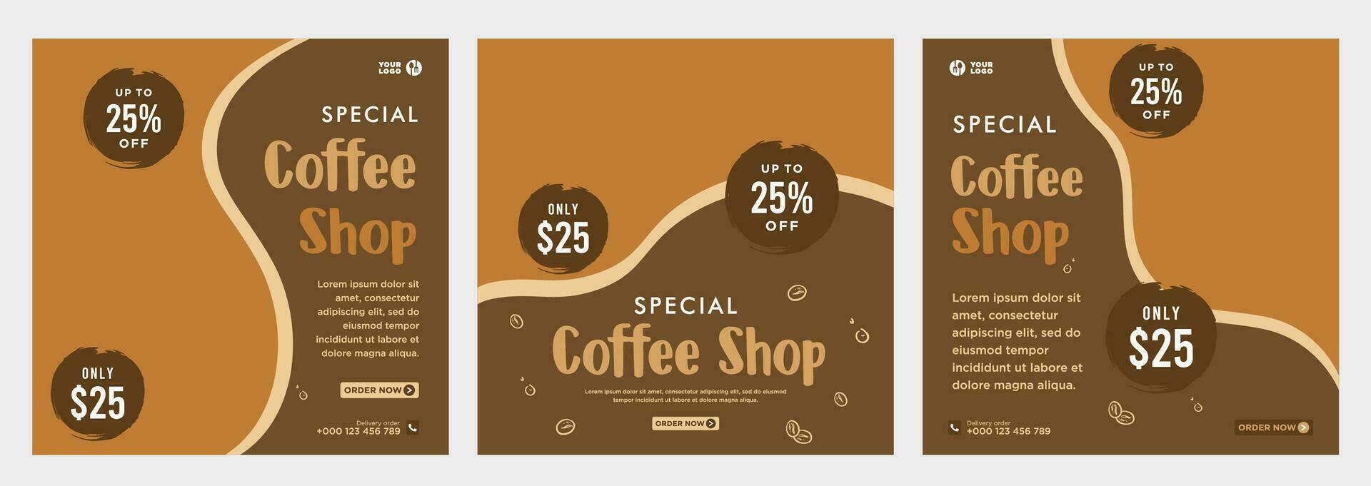 Coffee social media or banner template vector