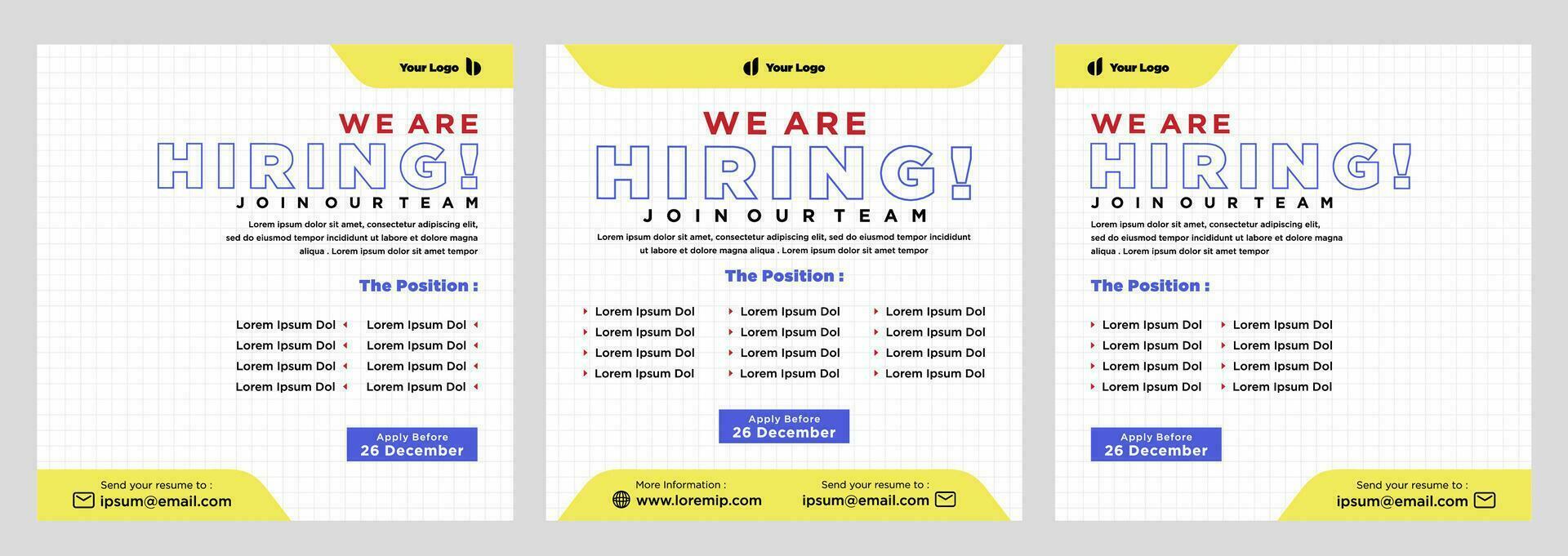 We are hiring social media post promotion vector