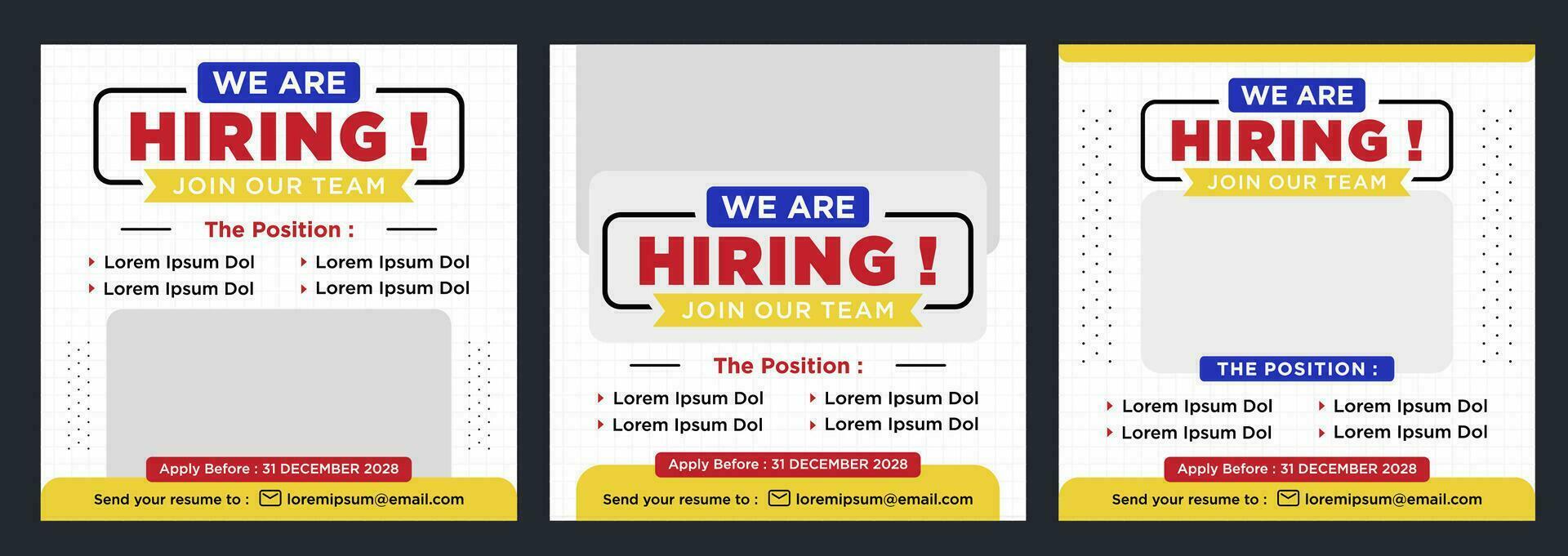 We are hiring social media post promotion vector
