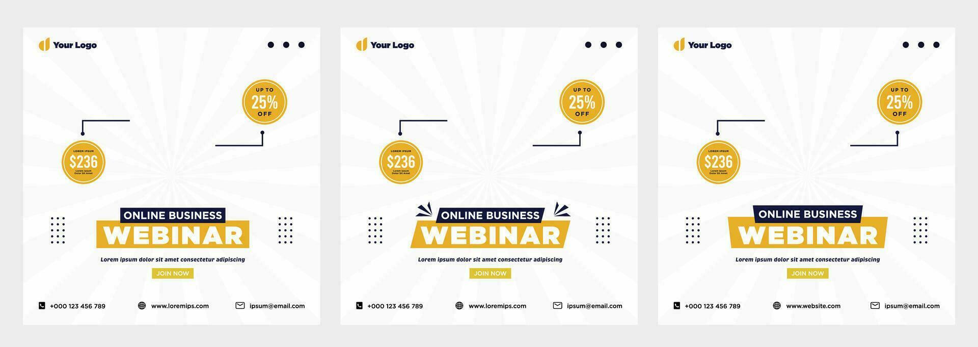 Digital marketing live webinar and corporate social media or template banner vector