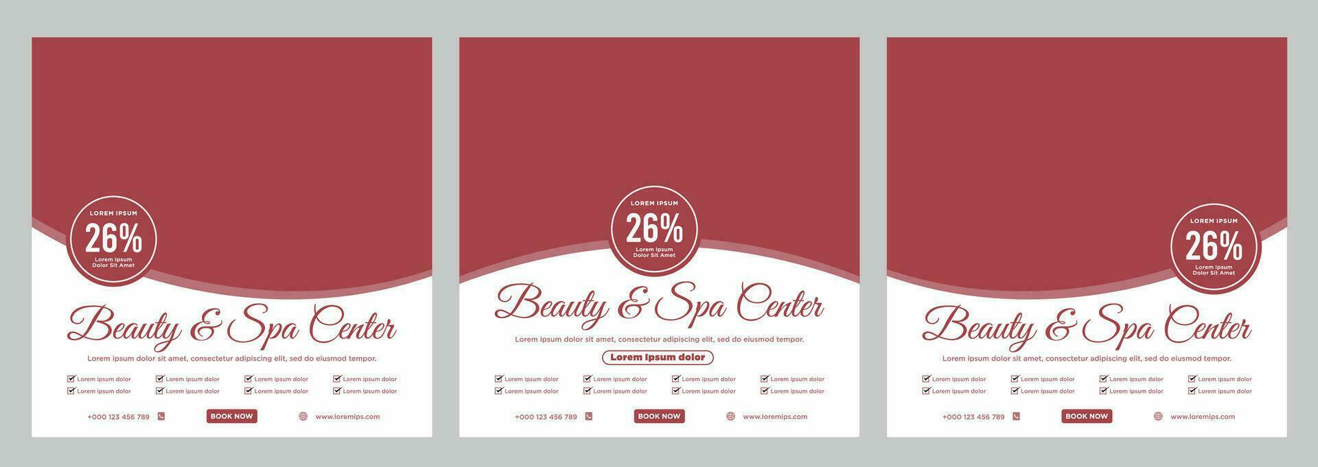 Beauty and spa banner or social media template vector