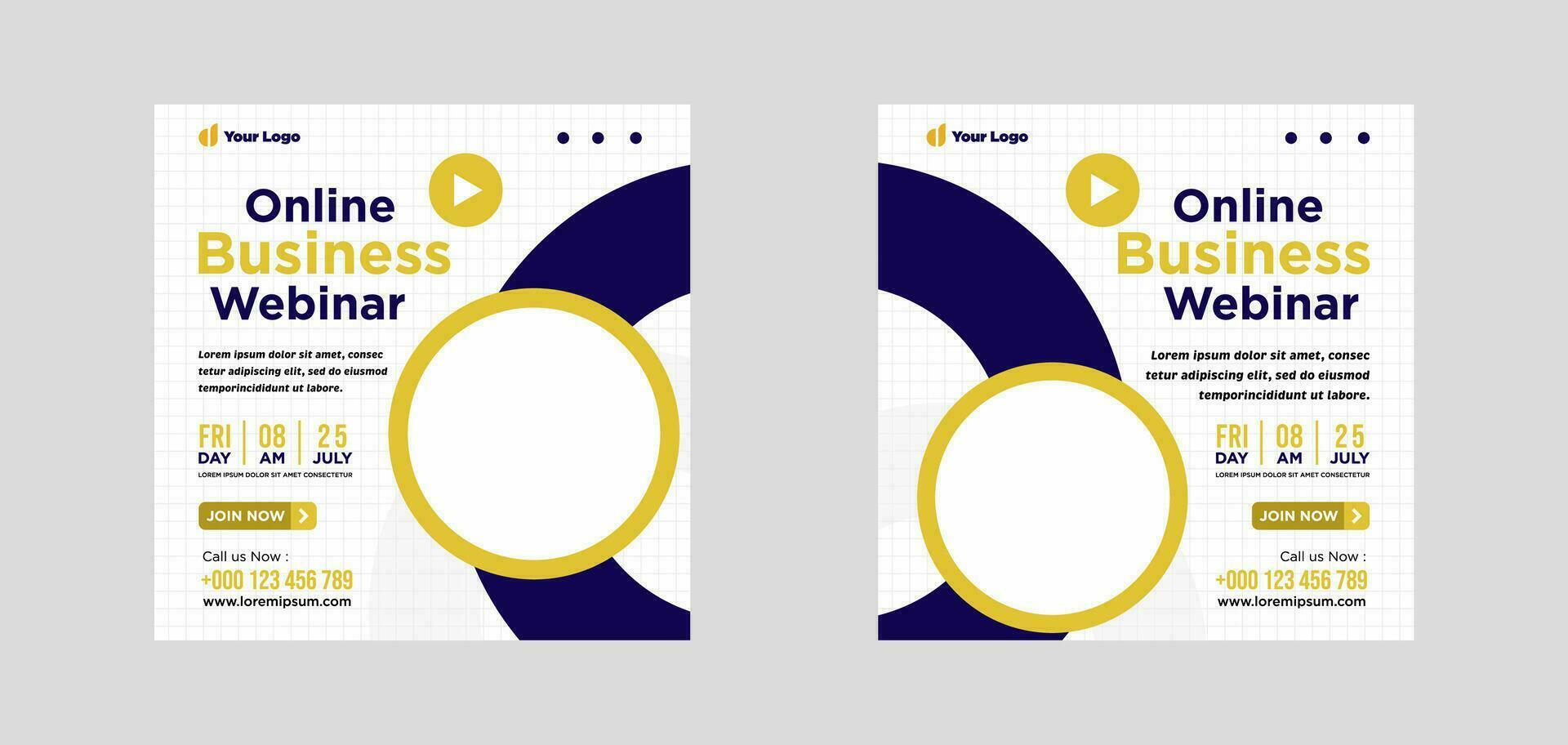 Digital marketing live webinar and corporate social media or template banner vector