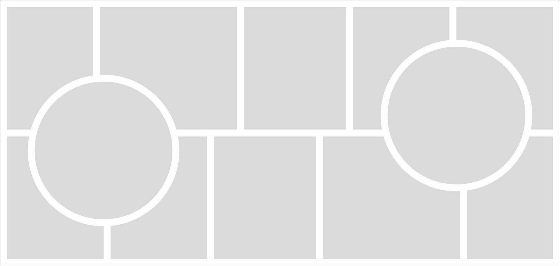 Pictures or photos frame collage. comics page grid layout abstract photo frames and digital photo wall template vector